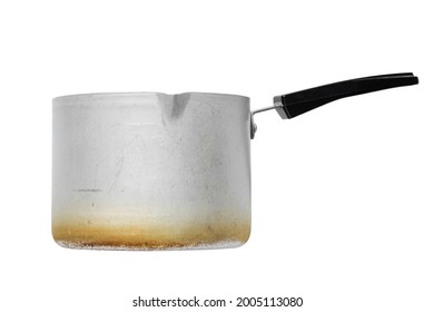 Old Dirty Cooking Pot Isolated Over White