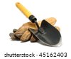 old garden tools isolated