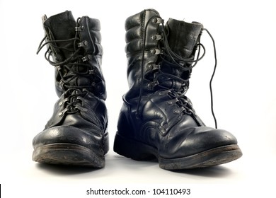 Old Leather Military Boots Isolated On Stock Illustration 67506847 ...