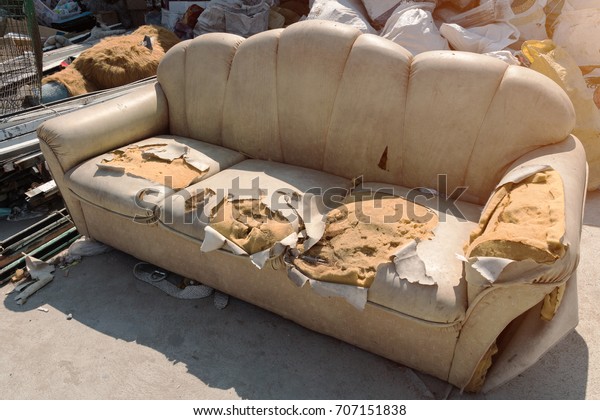 Old Dirty Ripped Sofa Dump Site Stock Photo Edit Now 707151838