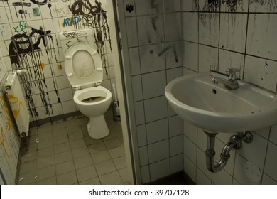 Old Dirty Toilet in Berlin