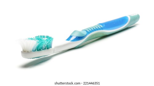 Old Dirty Used Toothbrush Isolated On The White Background