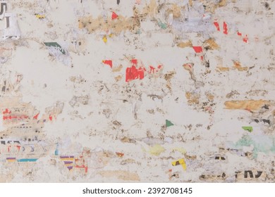 Old dirty white tattered paper bulletin board texture background.