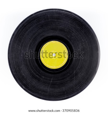 Old disc music isolated on white background