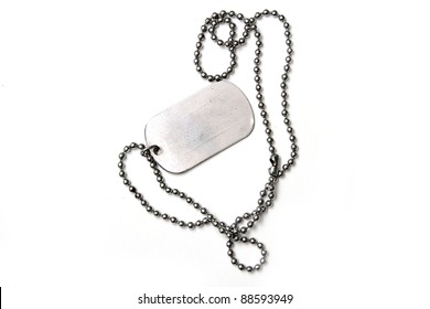 Old Dog Tags On White Background