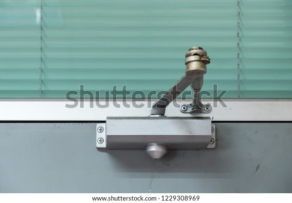 Old Door Closer Installing On Wooden Stock Photo Edit Now