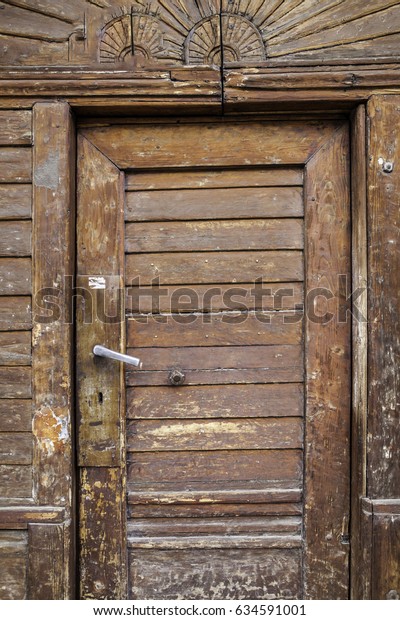 Old Door Cracked Paint Background Wood Stockfoto Jetzt