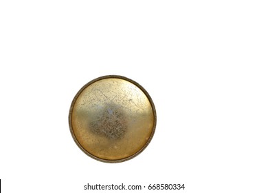 Old Door Knob Made Of Brass On White Background