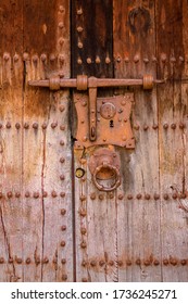 An Old Door Of Sant Martí D'Ogassa, A Church In The Pyrenees In Catalonia