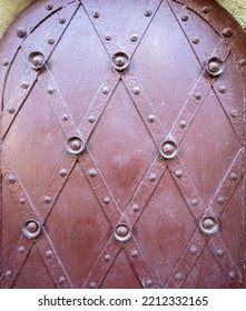 Old Door, Texture Of Damaged Wood, Peeling Paint.
