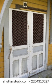 Old Doors In A Wooden Swedish House