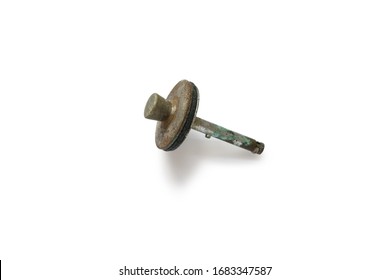 Old Drain Stopper Isolated On White Background