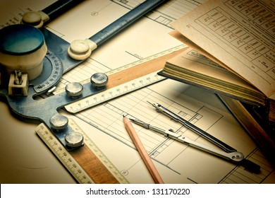 old drawing apparatus and instruments - Powered by Shutterstock