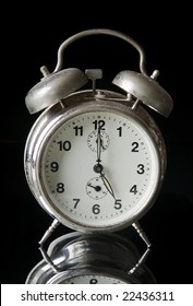 Old Dusty Metal Clock On Black Stock Photo 22436311 | Shutterstock