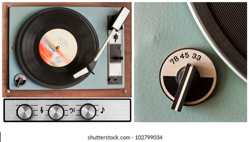 Old dusty vinyl player and controls - Shutterstock ID 102799034