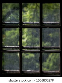 Old Dusty Window Frame Viewing Outside