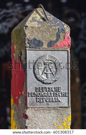old east berlin ddr border sign in berlin germany