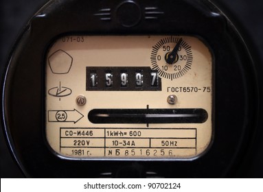 Old Electric Meter Close Up