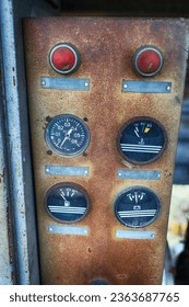 Old electrical device clock board.