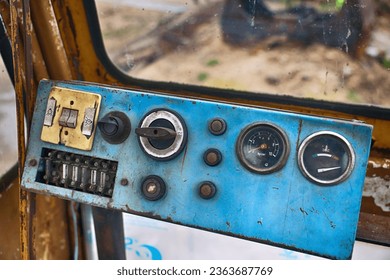 Old electrical device clock board.