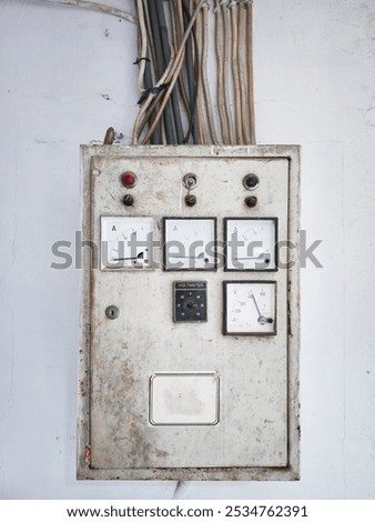 Old Electrical Panel with Amperemeter and Voltmeter