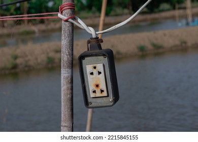 The Old Electronic Outlet Or The Outdoor AC Power Socket Wiring To The Area Beside The Water Source
