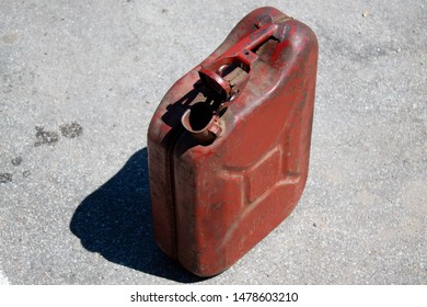 Old Empty Gasoline Canister Closeup