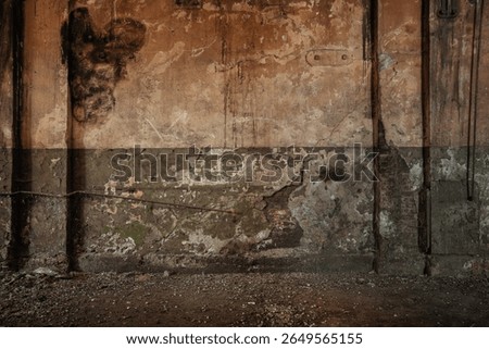 Old empty industrial wall background with copy space