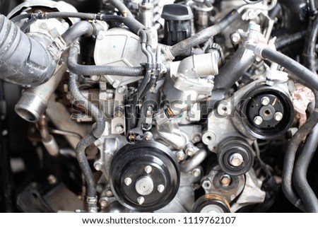 Similar – Truck Engine Motor Components In Car Service Inspection