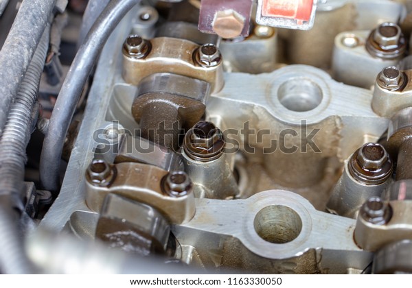 Old engine block interior\
parts.