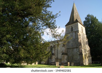 An Old English Parish Church At The Foot Of The Berkshire Downs Escarpment