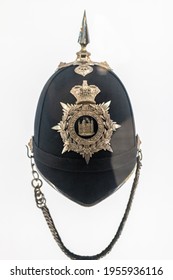 Old English Policeman Helmet Found In The Tower Of London, UK - Worn By  Cops And Police Officers