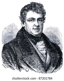 Old engravings. Shows Daniel O'Connell. The book 