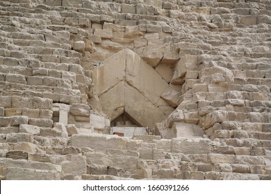 Old Entrance Inside To Great Pyramid Of Giza, Also Known As Pyramid Of Khufu Or Cheops In Egypt