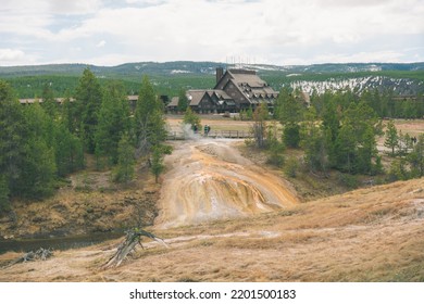 Old Faithful Geyser Lodge In Yellowstone National Park