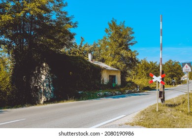 Old Fallen Train Station In The Middle Of Nowhere 