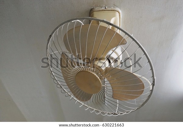 Old Fan Ceiling Old White Fan Vintage Interiors Stock Image