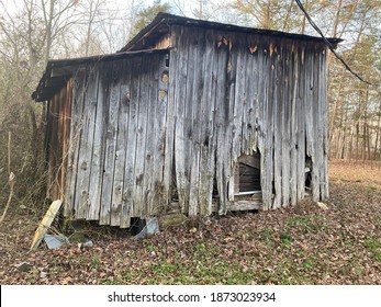 Old Farm Carriage House In Ruins