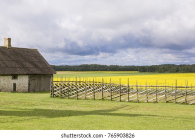 Old Farmhouse In Angla Heritage Culture Center At Saaremma Island, Estonia