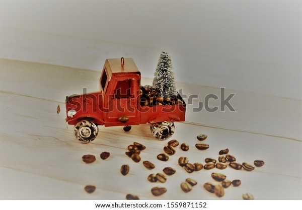 old fashion\
car christmas toy  whit coffee\
beans