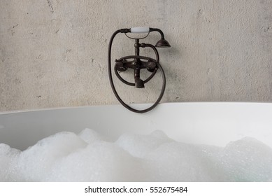 Old Fashion Faucet Over Jacuzzi Bath Tub