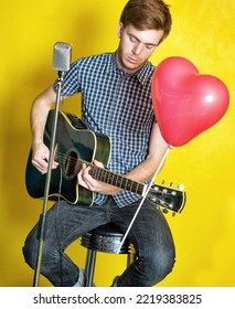 Old Fashion Guy Playing Guitar