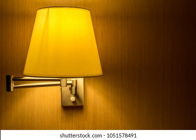 Old Fashion Lamp In Bedroom At Night