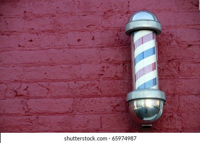 Old Fashioned Barber Pole Against Red Stock Photo 65974987 | Shutterstock