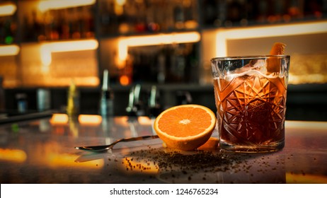 Old Fashioned Cocktail Bar Scene