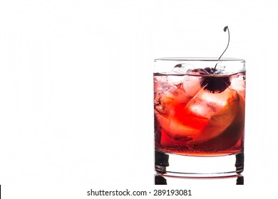 Old Fashioned Cocktail Isolated On White Background