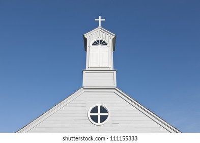 Old fashioned country church on a clear sunny day