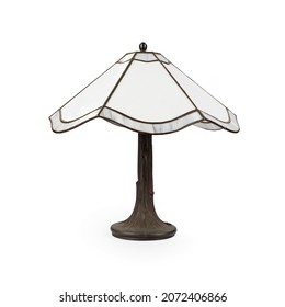 Old Fashioned Desk Lamp On White Background 