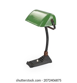 Old Fashioned Desk Lamp On White Background 