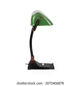 Old Fashioned Desk Lamp On White Background 